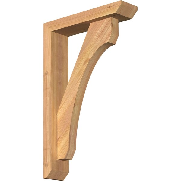 Ekena Millwork Legacy Slat Smooth Bracket w/ Offset Brace, Western Red Cedar, 3 1/2"W x 14"D x 22"H BKT0402X14X22LEC06SWR - main